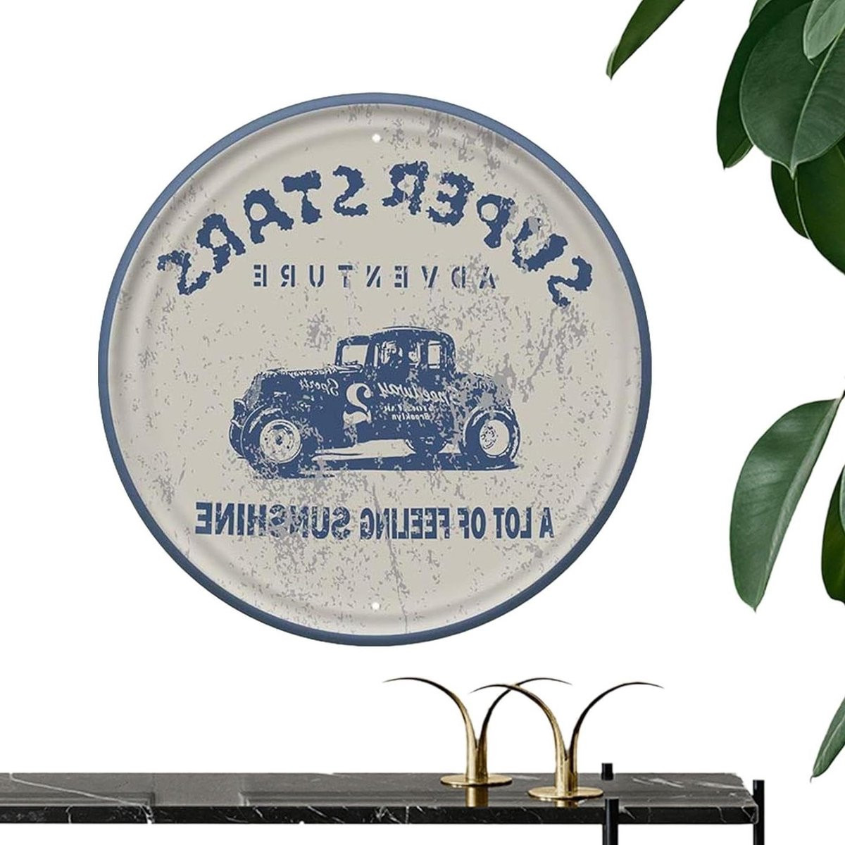 Decoratief metalen wandbord met grafisch ontwerp voor volwassenen