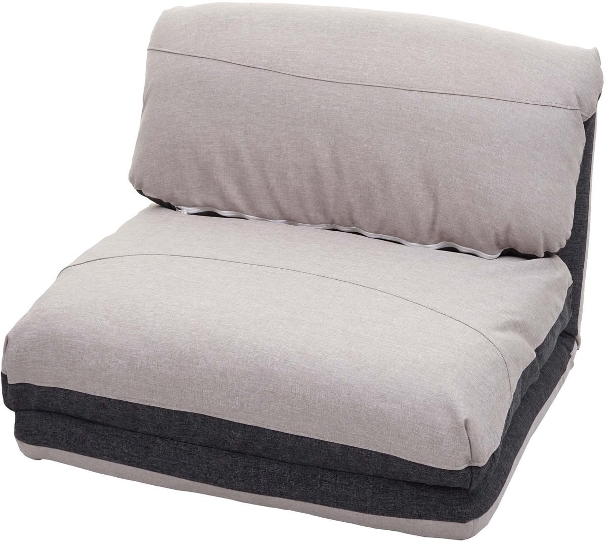 MCW-E68 Fauteuilbed Slaapbank Relax Fauteuil in Donkergrijs/Lichtgrijs Textiel