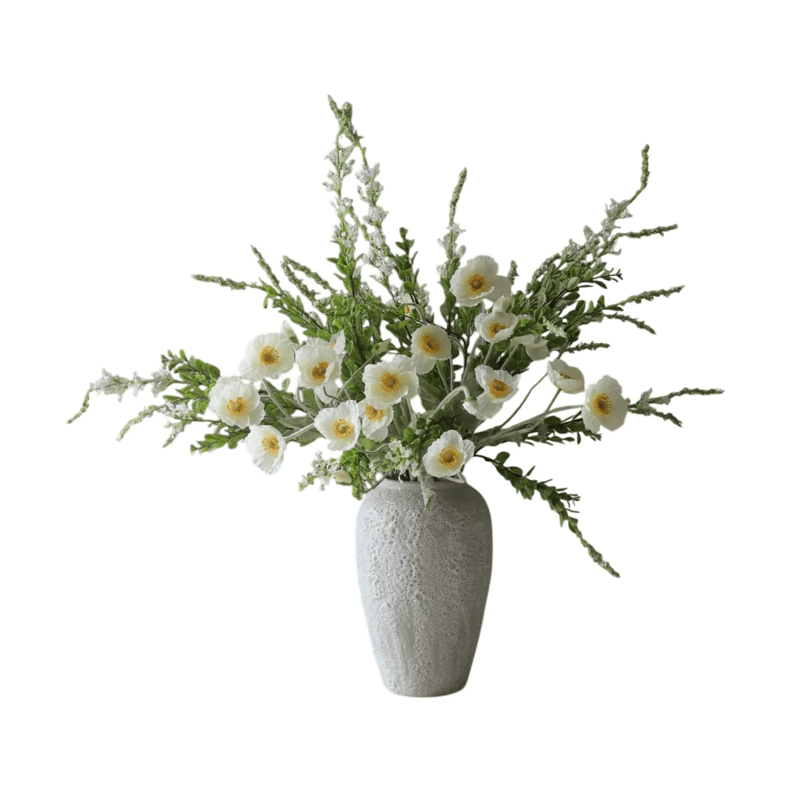 Botané Midsummer Day kunstboeket met klaprozen en wilde bloemen, 12 stuks