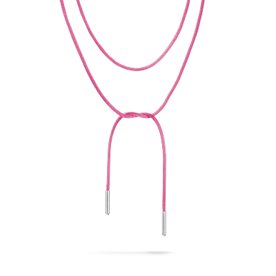 Textilband THOMAS SABO "Stoffkette in verschiedenen Farben, Lange Kette" Gr. 100, pink (silberfarben, pink), Halsketten, Damen, 100, Metall Textil, L: 100 B: 2mm, Metall, Textil, B:2mm