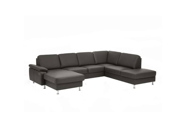 Couchliebe Prato Wohnlandschaft - Echtleder Torro schoko - ohne Funktion - ohne Zusatzausstattung - Ja ohne Funktion Modern, Zeitlos