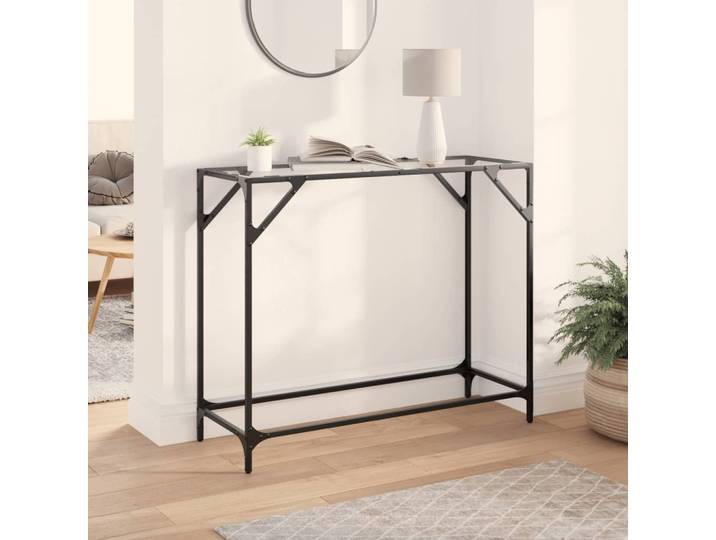 vidaXL Konsolentisch mit Glasplatte Transparent 98x35x81 cm Stahl