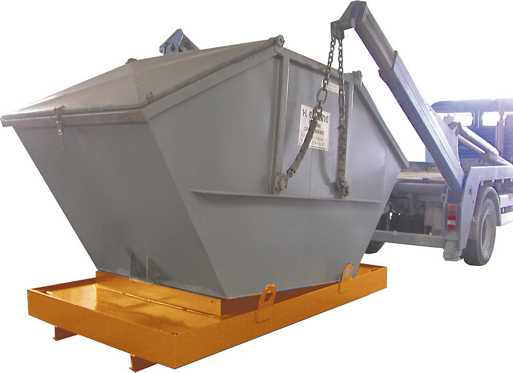 Auffangwanne für Absetzcontainer, für Absetzcontainer, Auffangvolumen 850 l, orange eurokraft pro