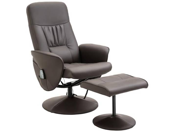 HOMCOM Relaxsessel mit Hocker, Massagefunktion,Fernbedienung, Braun