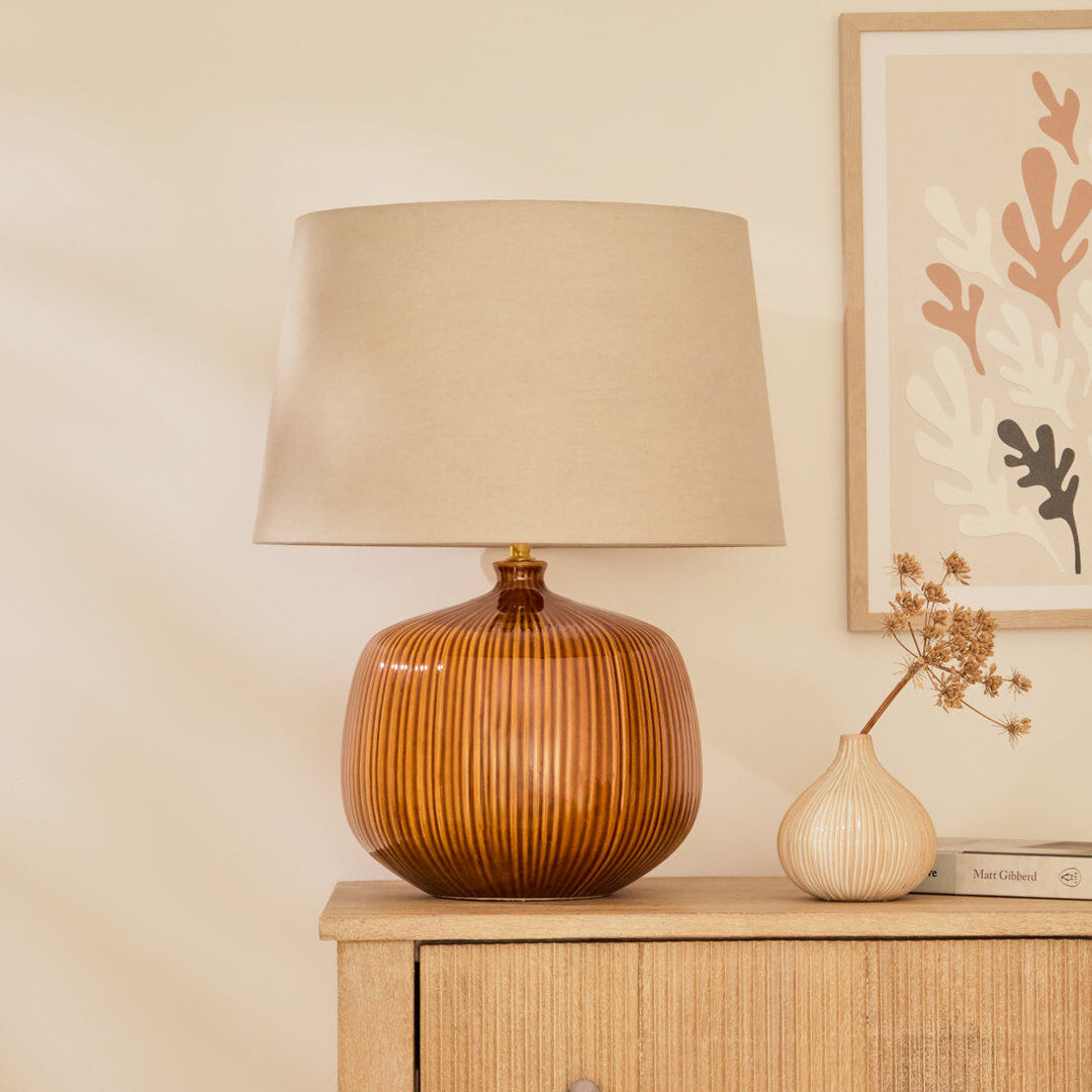 Rebrilliant Ceramic Lamp Taupe 31cm H X 28cm W X 28cm D