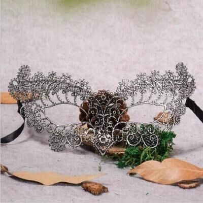 Inspired Finds Women Lace Masquerade Eye Mask For Party And Halloween silver