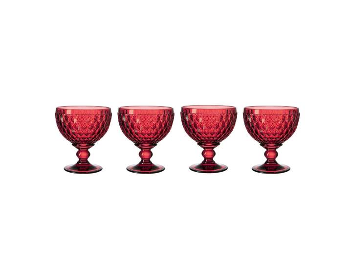 Sektglas VILLEROY & BOCH Sektschalen Boston Coloured 398 ml 4er Set , rot, 4 tlg., Glas, Trinkgefäße, Sektglas
