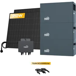 TSUN DCU2000Lite Solarspeicher für Balkonkraftwerke, mit 2 x 455W Bifaziale Solarmodule & 800W Mikro‐Wechselrichter. by Powerness - 6kWh / Standardversand