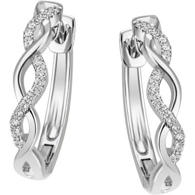 Paar Creolen FIRETTI "Schmuck Geschenk Silber 925 Ohrschmuck Ohrringe Kreis Infinity", silber (silberfarben, kristallweiß, kristallweiß), Ohrringe, Damen, Silber 925 (Sterlingsilber), mit Zirkonia (synth.)