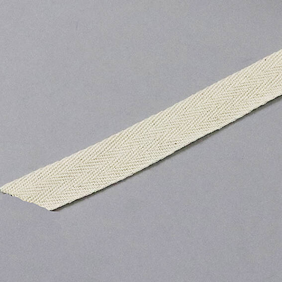 SPRINTIS Ruban sergé, coton 20 mm   blanc brut   50 m