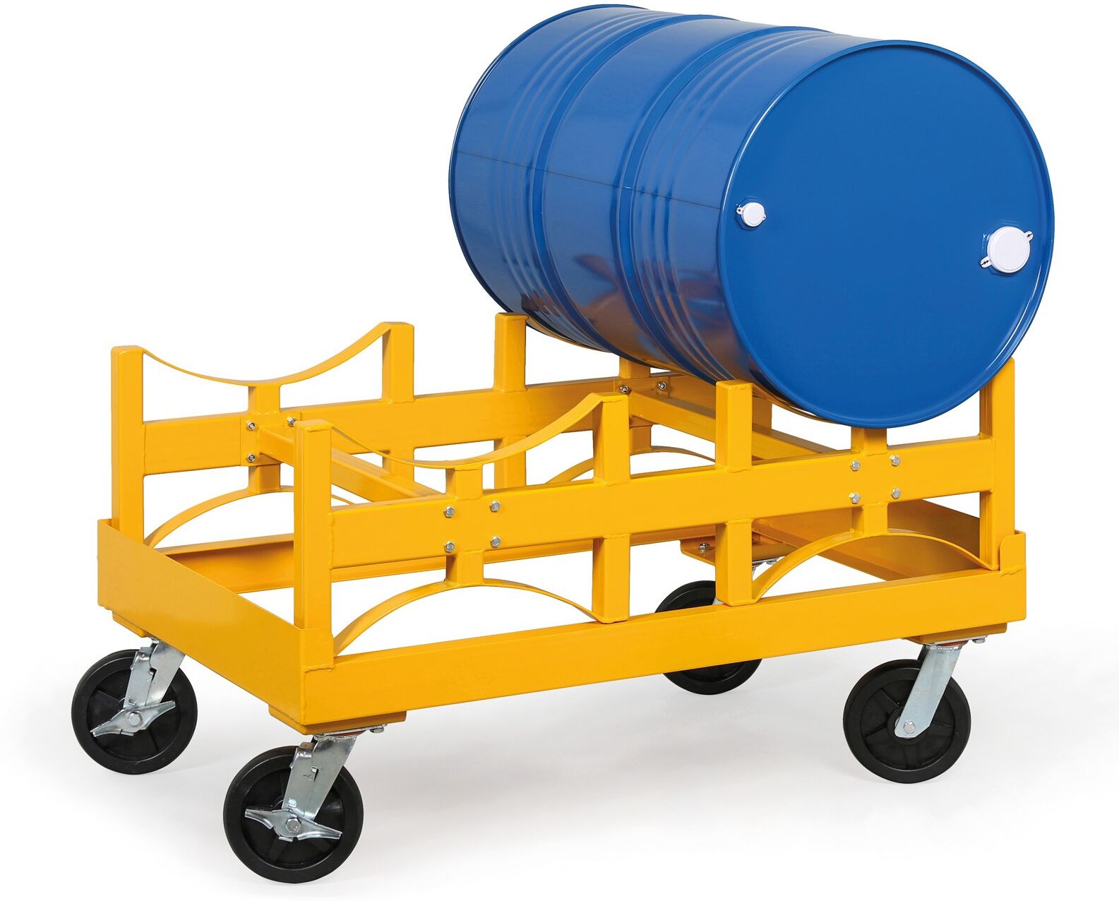 B2B Partner Fahrbarer Wagen für Fassregal 2x 208 l, Tragfähigkeit 750 kg