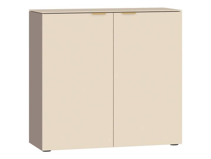 Jutzler Kommode, Creme, Hellbraun, Kunststoff, 2 Fächer, 90x87x43 cm, Typenauswahl, Abdeckplatte aus Glas, Wohnzimmer, Kommoden & Sideboards, Kommoden