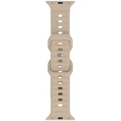 Uhrenarmband GlacierX Silikon Rippstruktur Mandelcreme für Apple Watch 38/40/41mm Creme Beige