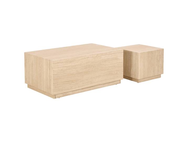 Couchtischset, Sand, Beige, 2-teilig, rechteckig, 44x60x100 cm, Wohnzimmer, Wohnzimmertische, Satztische