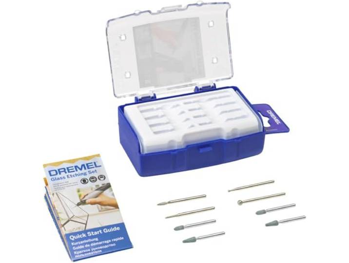 Dremel 682 Coffret Kit d’Accessoires de Gravure sur Verre Incluant 8 Accessoires Multi-Usage pour le Travail du Verre pour Outils Rotatifs