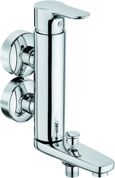 Kludi Objekta Wannenarmatur 364890575 chrom, vertikale Blockarmatur