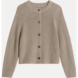Grobstrick-Cardigan Beige S