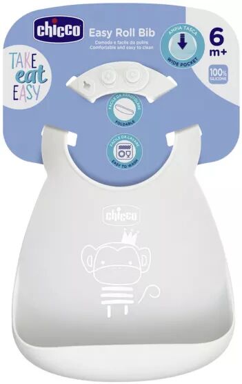 Chicco Babero  Easy Roll Gris 6m+