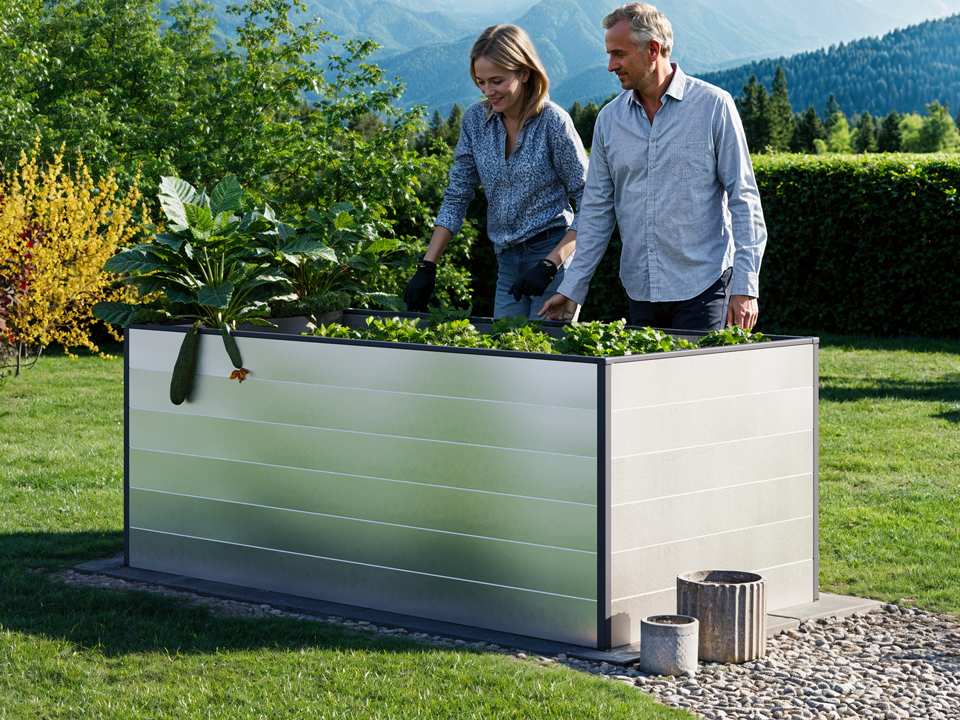 GFP Raised Garden Bed 3x7x2.53ft Natural Aluminum Metal Raised Garden Bed, High-Quality Raised Garden Bed, Raised Flower Beds - (GFPV00933)