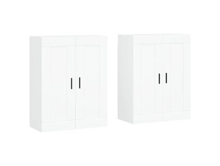 KGFHERENB Wandschrank 2er Set Weiß 69,5x34x90 cm Holzwerkstoff Platzsparende Wandmontage für Wohnzimmer und Flur: 2 moderne Hängeschränke aus Holzwerkstoff schaffen Stauraum.