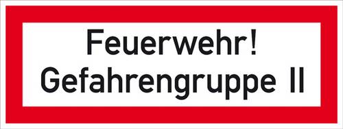 SafetyMarking 11.2642 Hinweisschild Feuerwehr! Gefahrengruppe II Aluminium (B x H) 297mm x 105mm 1St.