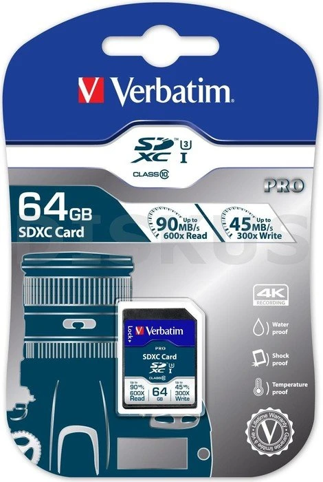 VERBATIM Pro SDXC 64GB