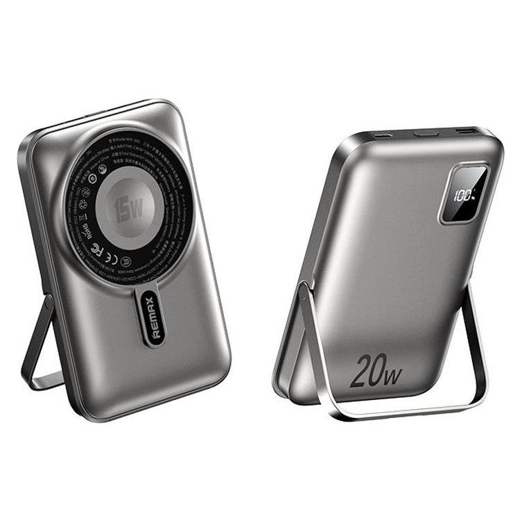 Prestigio POWERBANK REMAX 3w1 10000mAh 15W RPP-695 WITH FOLDABLE STAND GREY (10000 mAh, 15 W) (65346340)