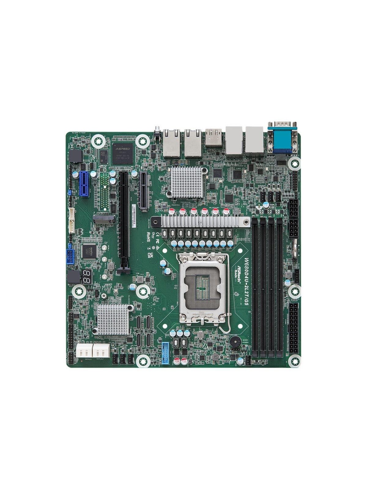 ASRock Rack W680D4U-2L2T/G5 - motherboard - micro ATX - LGA1700 Socket - W680 Mainboard - Intel W680 - Intel LGA1700 - DDR5 RAM - Micro-ATX