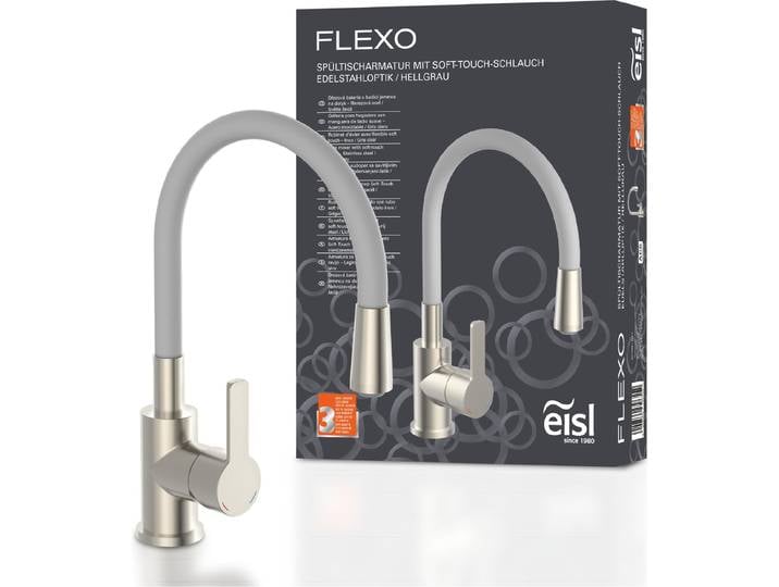 eisl mélangeur de cuisine FLEXO\, mélangeur de cuisine flexible avec fonction d'économie d'eau\, mélangeur de cuisine pivotant à 360