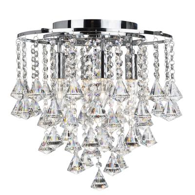 SEARCHLIGHT Deckenleuchte "Kristall-Leuchte Dorchester, 4-flammig", silber (chrom), 4, Ø 36cm H: 40cm, 1 Stk., Leuchten, Glamourös, Deckenleuchte