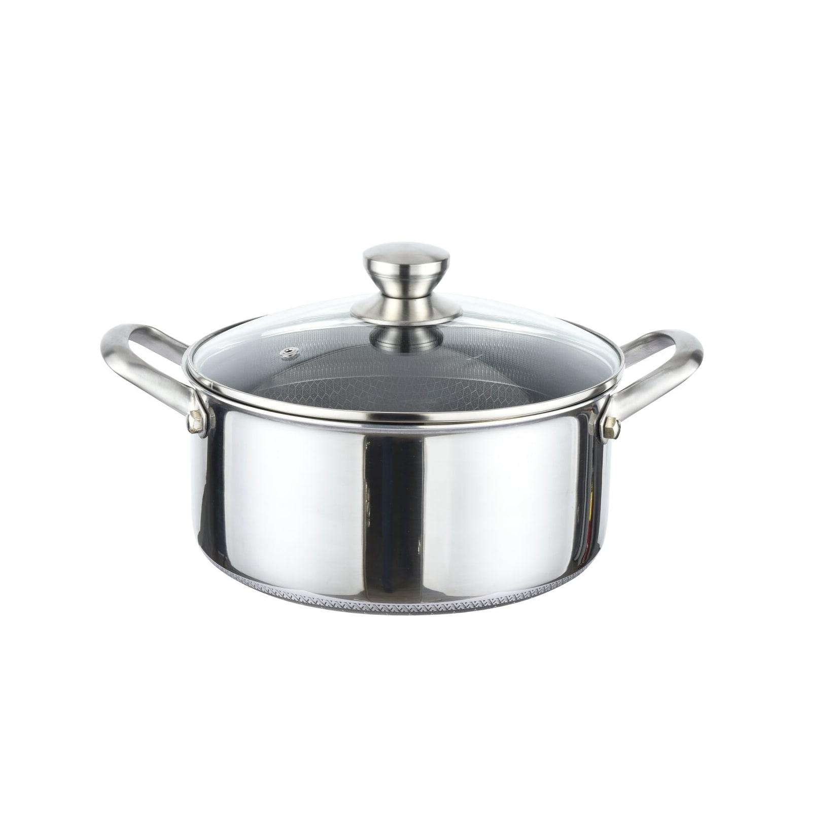 Kochtopf ø24cm mit Wabenstruktur, aus Edelstahl - Induktionsgeeignet