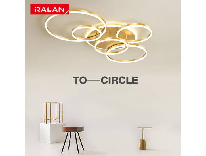Lustre LED Plafonniers Moderne Anneau Acrylique Éclairage Intelligent pour Hôtel Hall Salon Plafonnier