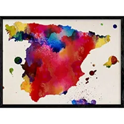 POSTER Karte Spanien A4 Rahmenlos