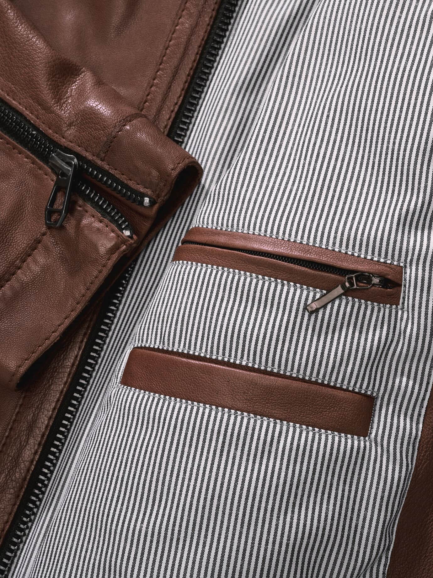 Mey & Edlich Fudge-Lederjacke Braun 56