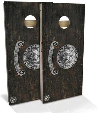 Skip's Garage Idaho Flag Vintage Outdoor Cornhole Board Set