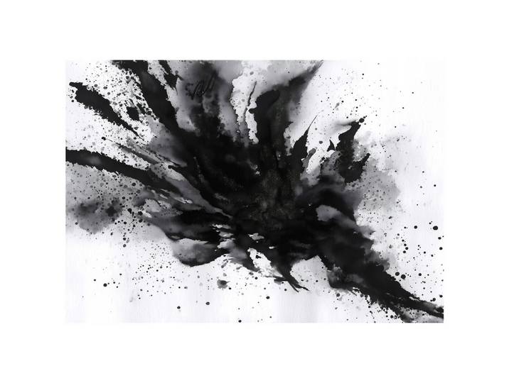 FOTOTAPETE Abstrakt Malen Schwarz und Weiß 400x280 cm