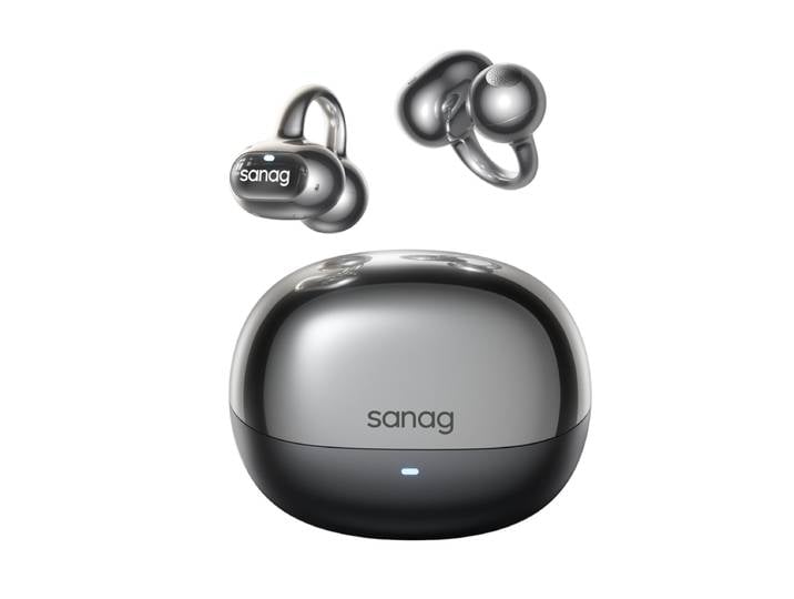 Sanag S8S Ultra Oorclip Bluetooth-hoofdtelefoon met botgeleiding, open-back ontwerp en AI-sportmodus