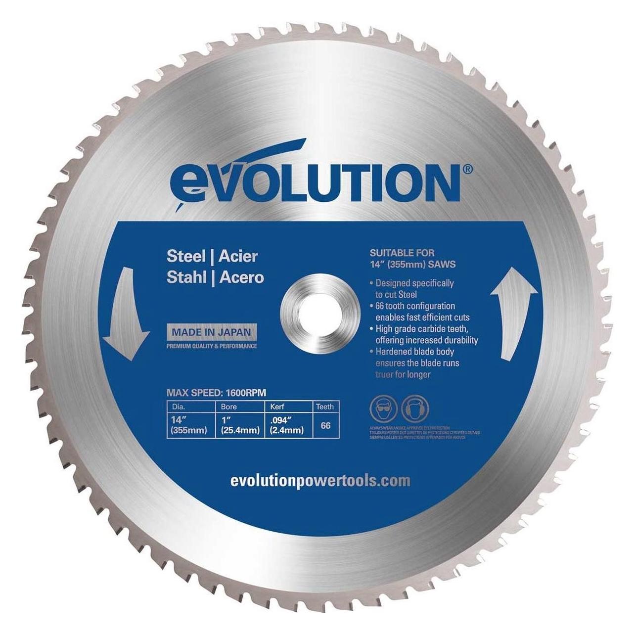 Evolution Trennscheibe für Stahl 355mm 66T (EVO-355-66-S)
