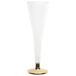 420 Mehrweg Sektgläser Champagnergläser 120 ml Wiederverwendbar Kunststoff unzerbrechlich transparent Sektflöte gold