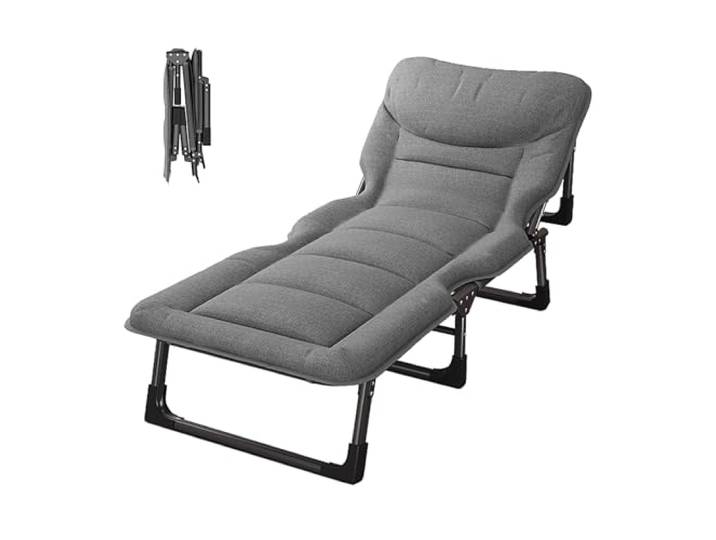 EBzvblxm Tragbares Klappbett mit Stahlrahmen Grau, 2 Größen, Camping, Büro, Zuhause, Gäste, Wohnheim, Wohnzimmer: Schlafen(Gray a,190*70*30cm)