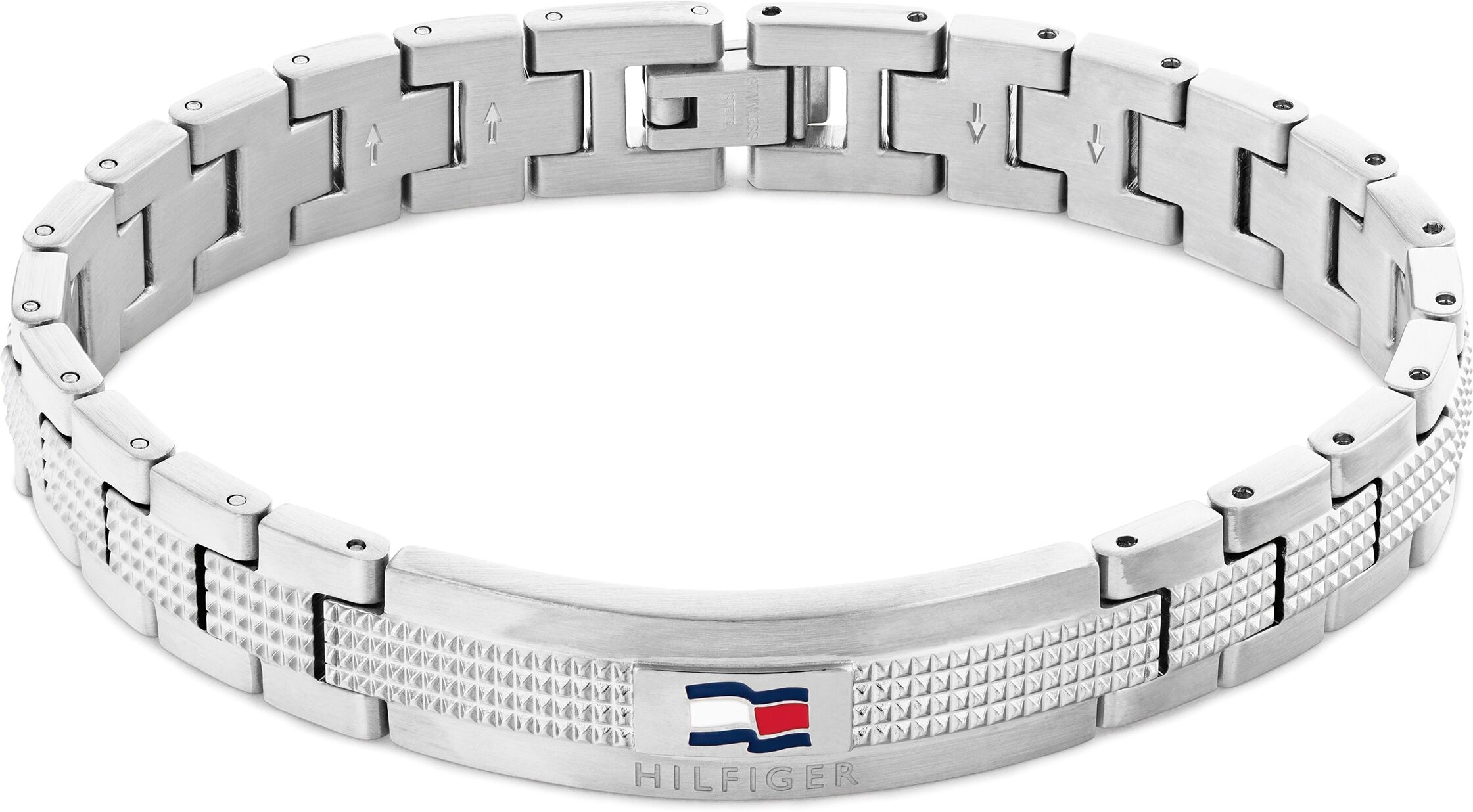 Armband TOMMY HILFIGER "Schmuck Edelstahl Armschmuck Gliederkette", silber (edelstahlfarben), Armbänder, Herren, 20cm, Edelstahl, Armband, mit Zirkonia (synth.)