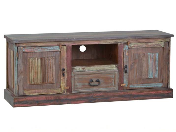 MiaMöbel Lowboard Cancun klein Massivholz Pinie Shabby Chic Mexiko Möbel Mexikanisch