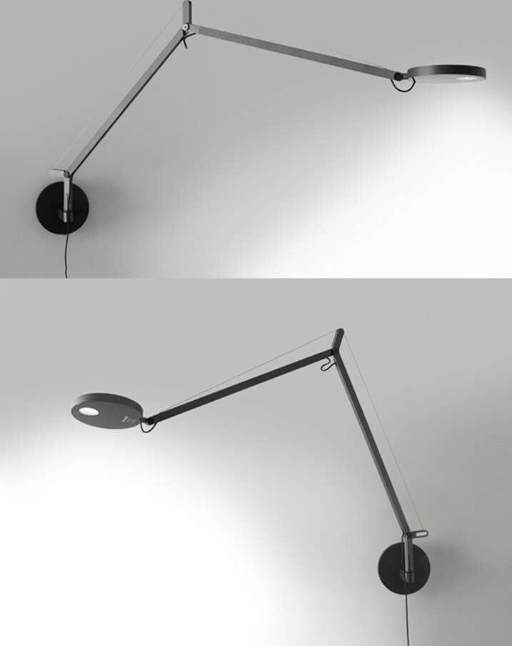 Artemide Demetra Wandleuchte (anthrazitgrau, warmweiß (3000 K), Touchdimmer und ... anthrazitgrau   warmweiß (3000 K)   Touchdimmer und Abwesenheitssensor