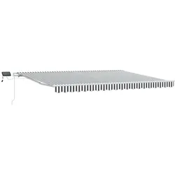 vidaXL Markise mit LED-Beleuchtung Manuell Anthrazit & Weiß 450x300 cm