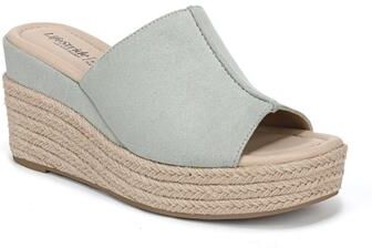 Women's Haute Platform Espadrille Sandal by LifeStride in Jade Green (Size 6 1/2 M)