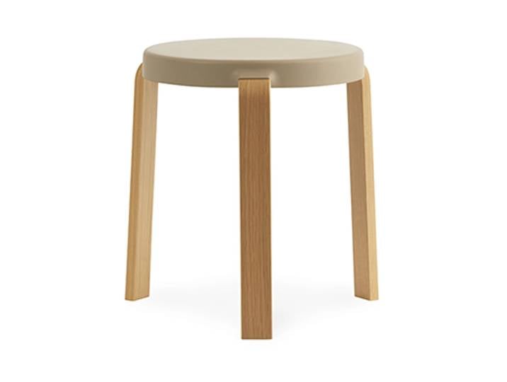 Normann Copenhagen Tap runder Hocker Sand, Eichenholzbeine, Ø35x43 cm