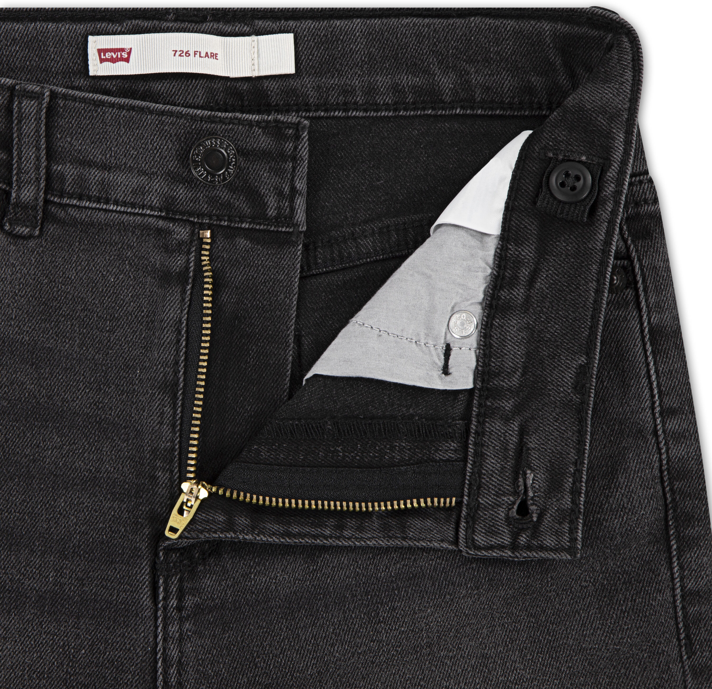 Bootcut-Jeans LEVI'S KIDS "LVG 726 HIGH RISE FLARE JEANS", Mädchen, Gr. 16 (164), N-Gr, schwarz (high roller), Denim/Jeans, Obermaterial: 69% Baumwolle, 30% Polyester, 1% Elasthan, bootcut fit, Jeans Bootcut-Jeans, for GIRLS