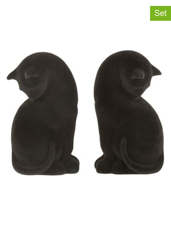 J Line 2er-Set: Buchstützen in Schwarz - (H)16 cm - onesize