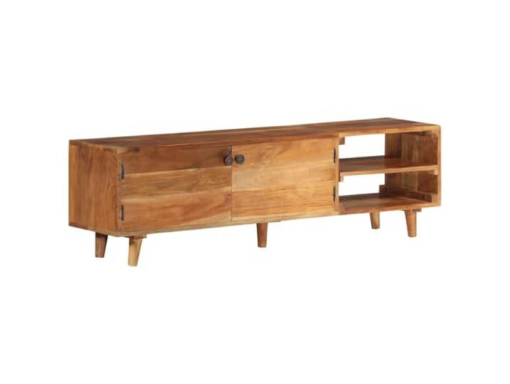 GKMBCVDFR TV-Schrank Massivholz Akazie Honigfarben 140x30x40 cm Lowboard Akazien-Massivholz, honigfarbene Lasur, 2 Türen und 2 offene Fächer, vielseitig nutzbar, robust und langlebig