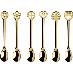 Portafortuna Kaffeelöffel goldfarben im Geschenkkarton, 6 St.